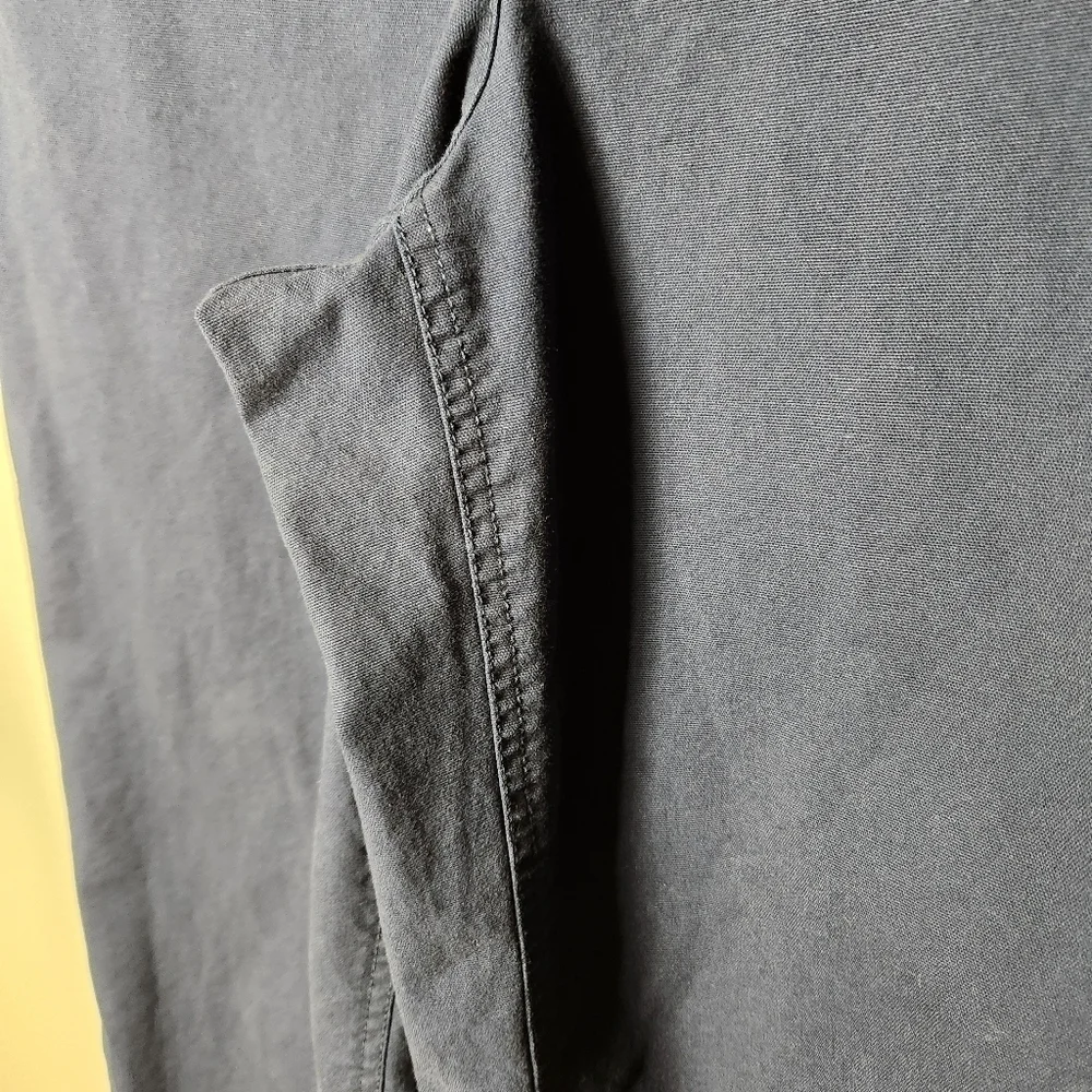 Talbots Womens Navy High Rise Wide Leg Chino Crop Pants-Size 8